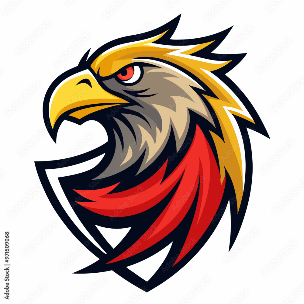 Wall mural eagle logo vector illustration on white background