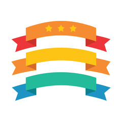 Ribbon Banner Design Vector Set Illustraion png icon on white background