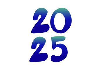 2025 Happy New Year Design Blue Art Abstract Illustration Vector