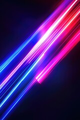 Fototapeta premium Neon Lines on Black Background