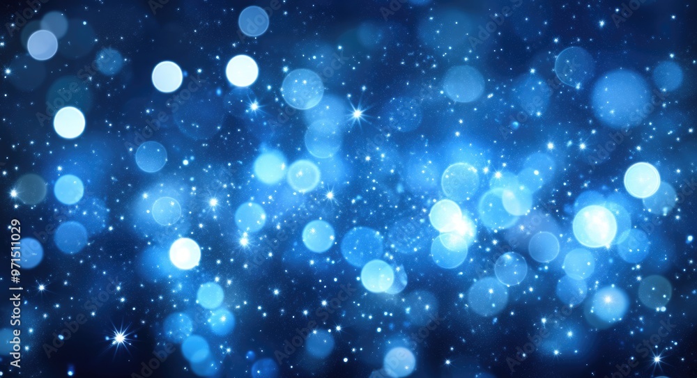 Poster glowing blue bokeh background with soft effect and modern design