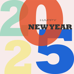 Happy new year 2025. Modern vector design template with funny grouped numbers