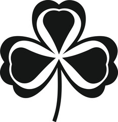 Very Simple Four Leaf Clover Icon Silhouette Vector Style Illustration