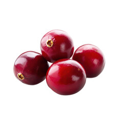 Cranberry fruit are whole on transparent background