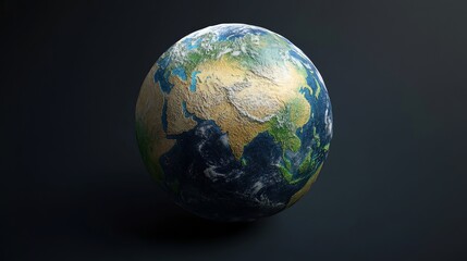 Fototapeta premium A 3D rendering of planet Earth on a black background.