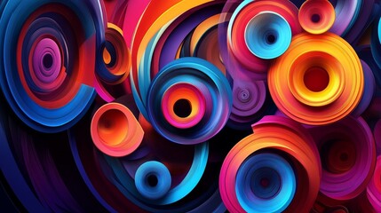 Colorful circles and sectors. Geometric art shapes in glass morphist style. Abstract vector design elements. 3D generative ai