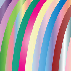 Abstract color background of many wavy stripes of different colors