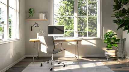 Minimalist and Organized Home Office for Focused Productivity