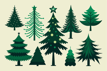 Set of Christmas tree Vector