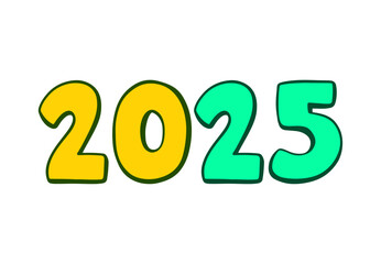 Happy New Year 2025 Elegant Yellow And Green Design Abstract Illustration Vector