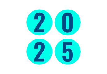 Happy New Year 2025 Elegant Blue Design Abstract Illustration Vector