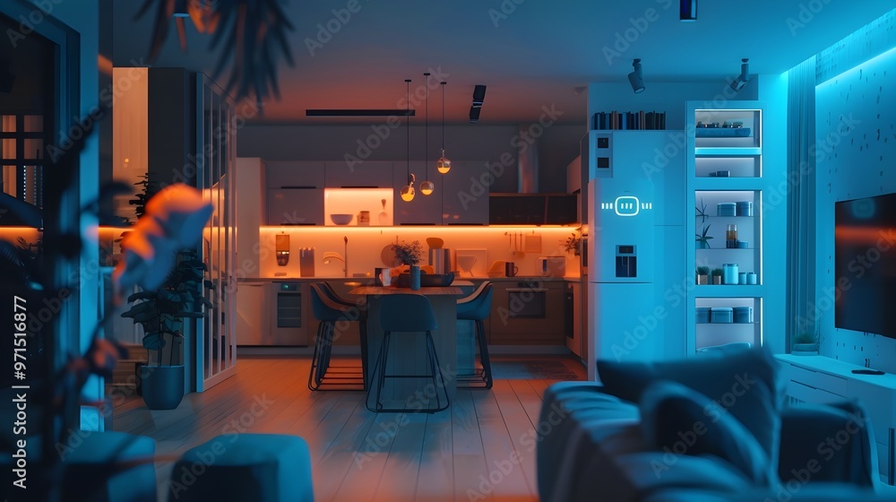 Poster interconnected smart home devices enhancing convenience and efficiency