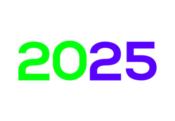 Happy New Year 2025 Typography Green And Purple Design Abstract Illustration Vector