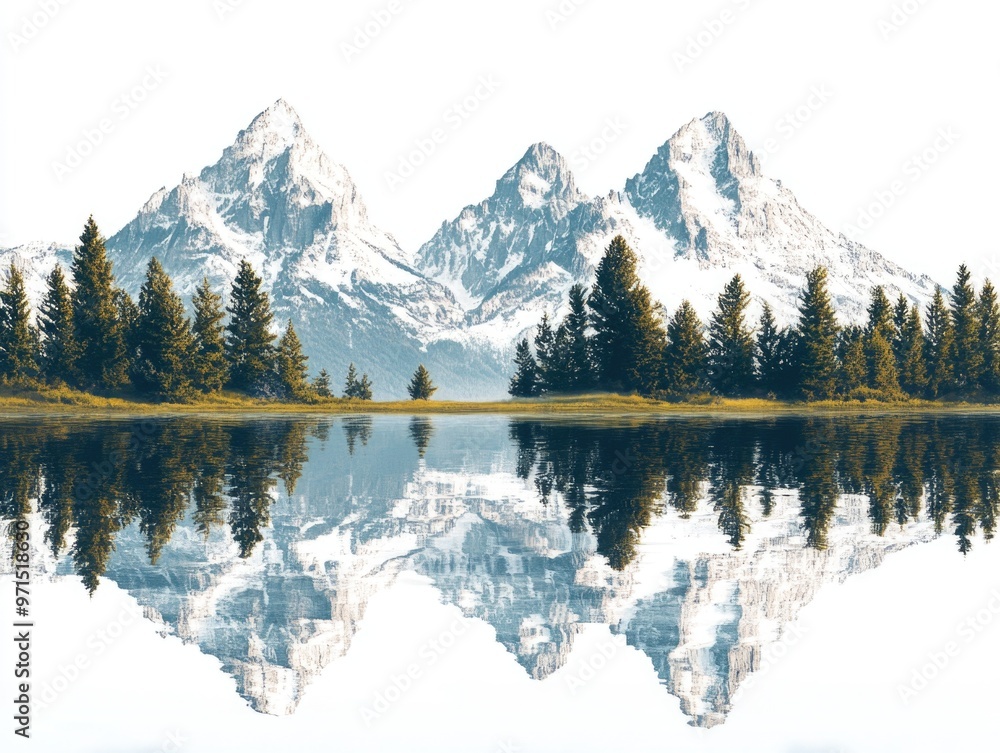 Canvas Prints Mountain lake scenery