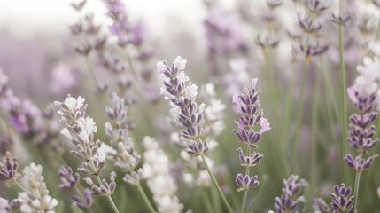  A tight shot of numerous lavender blooms against a softly blurred backdrop of lavender and other purple-white flowers