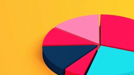 Fototapeta premium A large abstract pie chart, with each slice representing a stakeholder, role. The concept shows how stakeholder input contributes to the overall success of a project or strategy