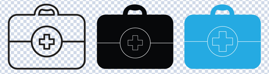 Obraz premium medical health care First Aid Kit icon silhouette vector illustration