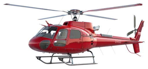 PNG  Red helicopter isolated on white.