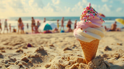 ice cream on the beach © hsia