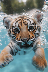Obraz premium tiger in water