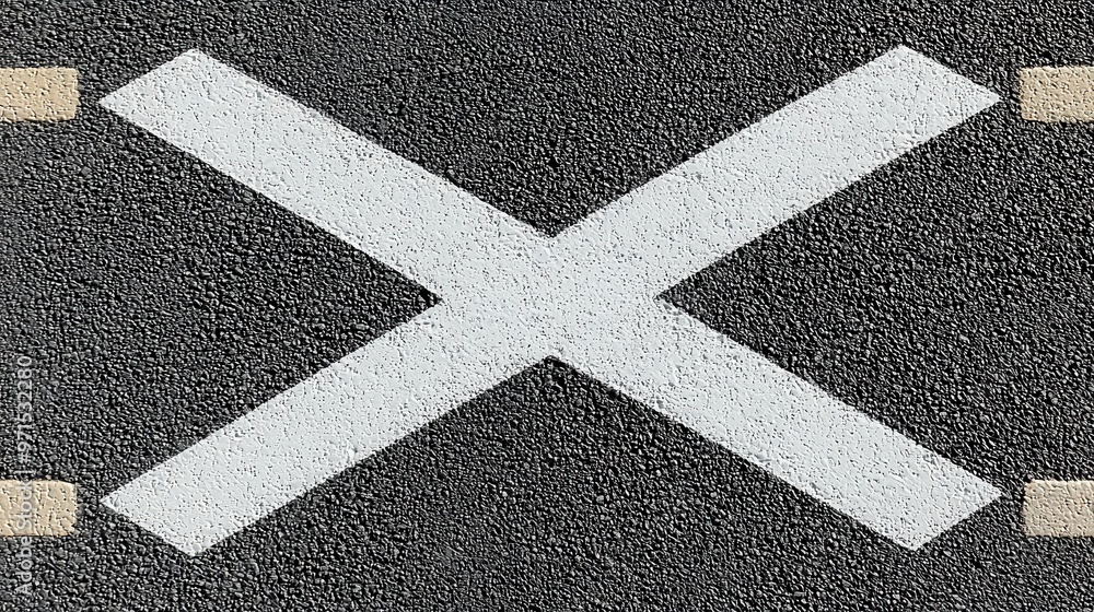 Poster a road divided into precise sections with clear signposts, the clearly defined stages of a standard 