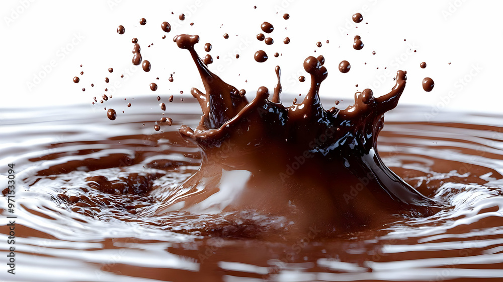 Aufkleber a splash of chocolate creating ripples in a smooth surface.
