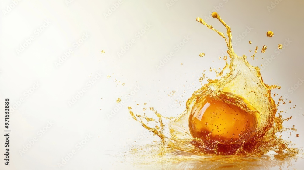 Canvas Prints golden liquid splashing and forming a sphere