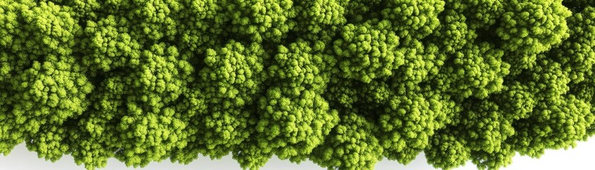 Naklejka premium Aerial View of Lush Green Canopies, 3D Render, Forest Texture, Nature Background, Green, Canopy, Texture