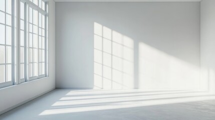 Fototapeta premium Empty room, corner view, white color, generative ai