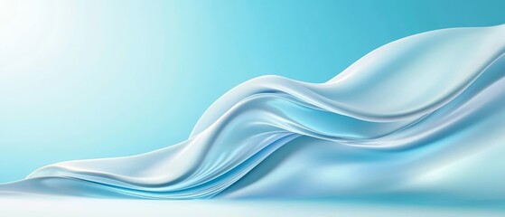 Obraz premium A blue-and-white background featuring a centrally positioned wave, topped by a light blue sky