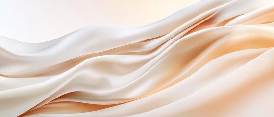 Obraz premium A tight shot of white and beige fabric with a gentle, wavy section in the frame's heart