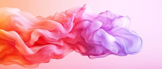  Multicolored cloud of smoke against pink, yellow, and purple backdrop