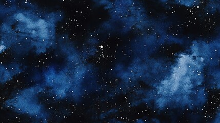 Obraz premium Watercolor Night Sky with Stars, Watercolor, Night Sky, Stars, Galaxy