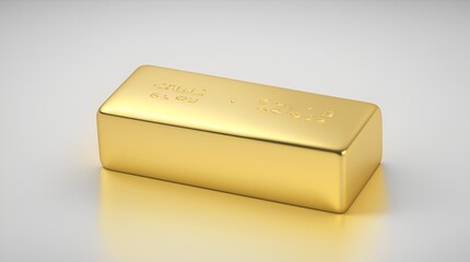 Gold bar on a white background