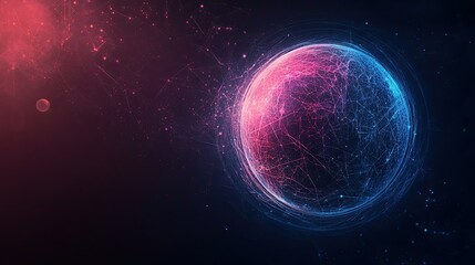 Obraz premium Abstract Cosmic Sphere with Vibrant Colors