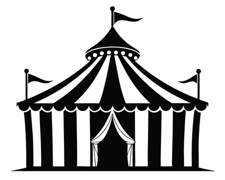 recommend clip art: Circus tent  black silhouette vector