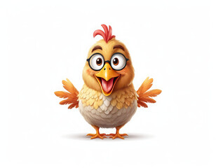 chicken cartoon waving adorable cartoon style 3d realistic cartoons 