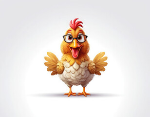 chicken cartoon waving adorable cartoon style 3d realistic cartoons 3d render 3d illustration