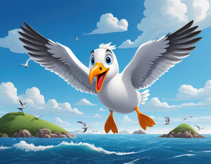 bird in the sky adorable cartoon style 3d realistic cartoons 3d render 3d illustration