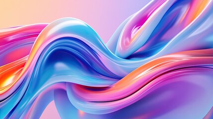 Colorful Abstract Waves with Fluid Motion