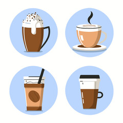 coffee cup icon set