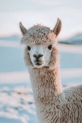 Obraz premium Llama in snow
