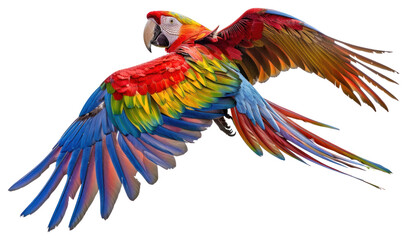 Obraz premium PNG Colorful parrot in flight