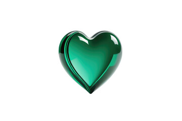 Single green heart, full body, centered isolation, pristine white background, stock photograph, ultra clear, vivid colors, high resolution