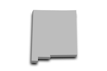 3d Map of New Mexico state with color. United State of America, US, United State