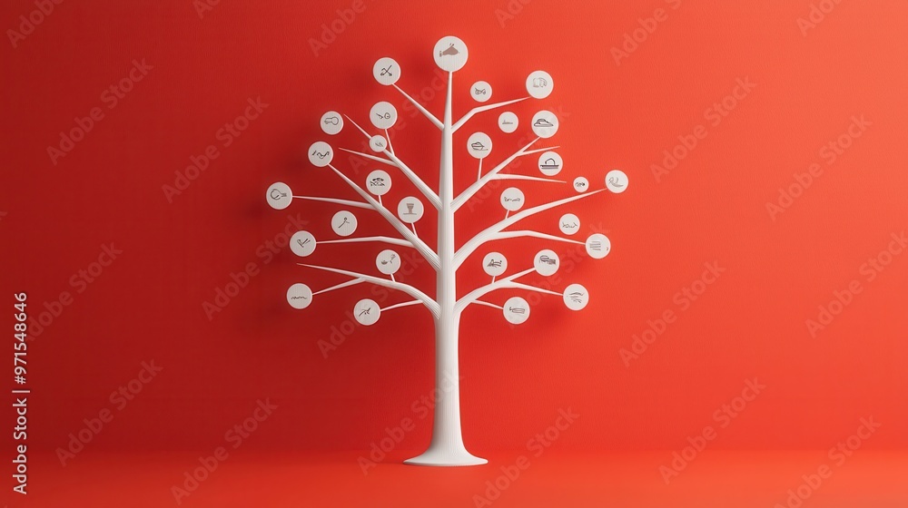 Poster an abstract tree with branches reaching in different directions, each branch labeled with a stakehol
