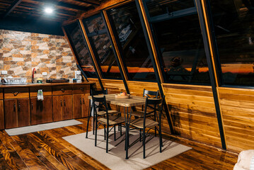 Rustic style wooden kitchen