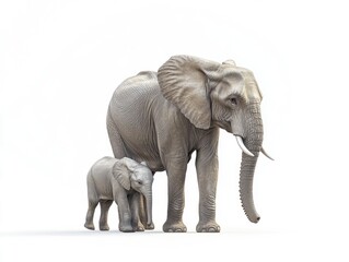 Obraz premium Adult elephant and baby elephant