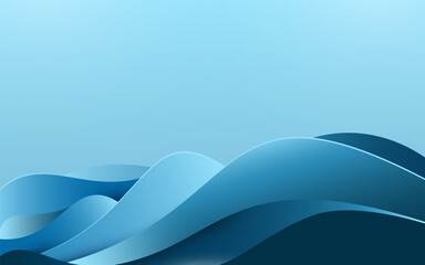 Abstract vector background featuring a stylish blue wave with lighter blue shades and smooth curves. Ideal for brochures, websites, mobile apps, and leaflets, it provides a sleek, modern backdrop.