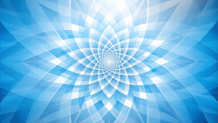 Abstract Blue Geometric Spiral Pattern with Optical Illusion Effect